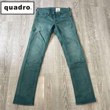 quadro 쿼드로 슬림 핏 그린 데님 허리 72cm
