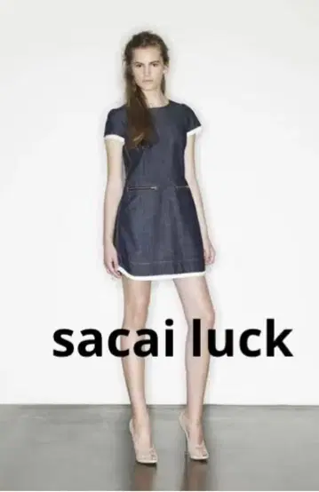 사카이 럭 사카이 럭 데님 원피스 백 오픈 미니