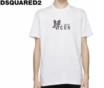 DSQUARED2 아이콘 프린트 티셔츠 S 화이트