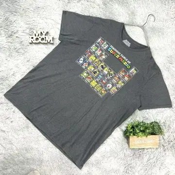 슈퍼 마리오 주기율표 티셔츠 (XL) 그레이 계열