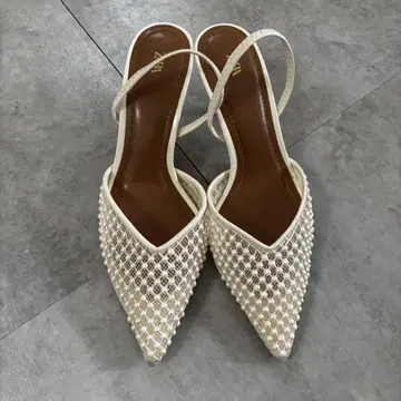 자라 모조 진주 슬링백 신발 23cm