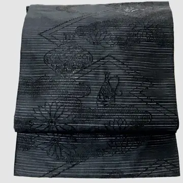 일본 의류 여름 오비 명주 오비 나고야 오비 블랙 순수 실크 일본 오비