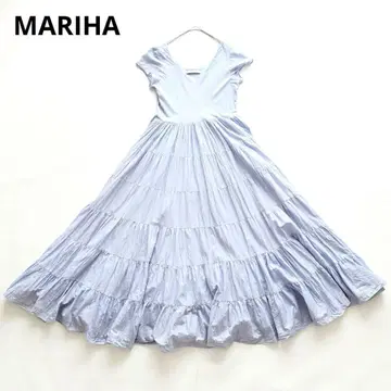 MARIHA 초원의 무지개 드레스 23SS 색스 블루 티어드 마리하