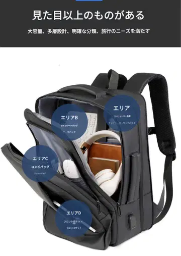 변형 가능한 블랙 비즈니스 백 15인치 방수