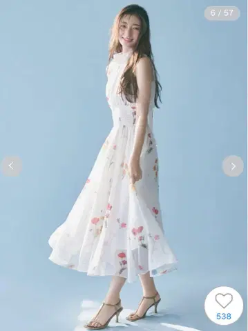 백 리본 쉬폰 원피스
