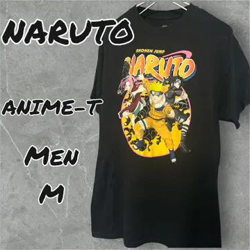 NARUTO-나루토 00S- 애니메이션 티셔츠 남성용 M 사이즈 블랙