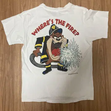 MADE IN USA T.F.D. TAZ 소방관 티셔츠 L 1992