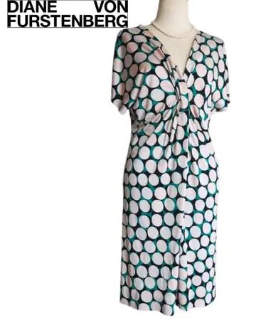 DIANE VON FURSTENBERG 도트 무늬 실크 원피스