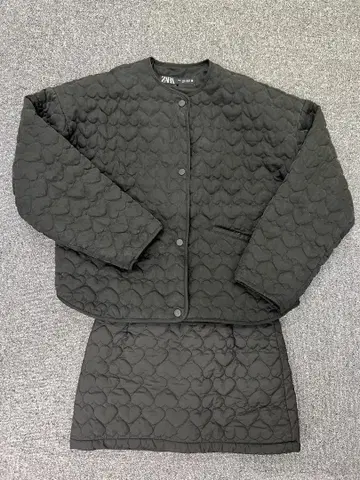 ZARA 블랙 하트 모티브 퀼팅 셋업