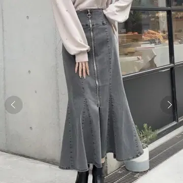 NOMAE 프론트 지퍼 데님 머메이드 스커트