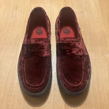 Vans 빨간색 벨벳 슬립온