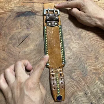 스터드 가죽 팔찌 50mm