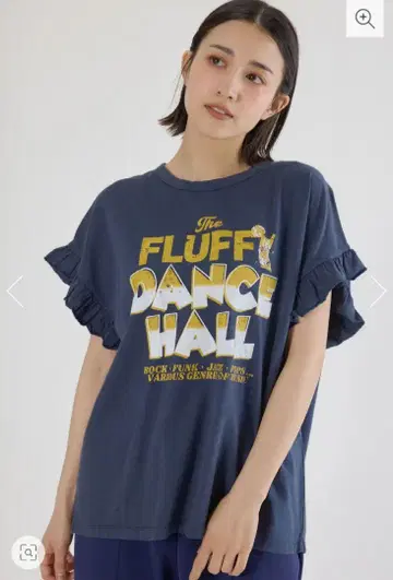 로데오 크라운 신상 그래픽 프릴 티셔츠 네이비