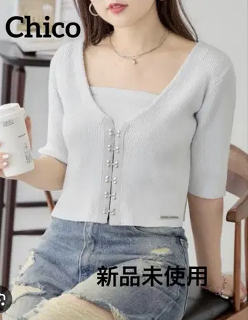Chico 후크 디자인 반팔 가디건