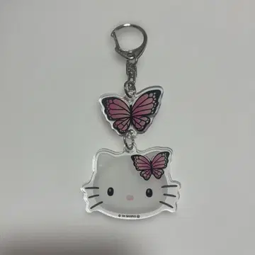 헬로키티 나비 나비 2줄 키링 아크릴 키링