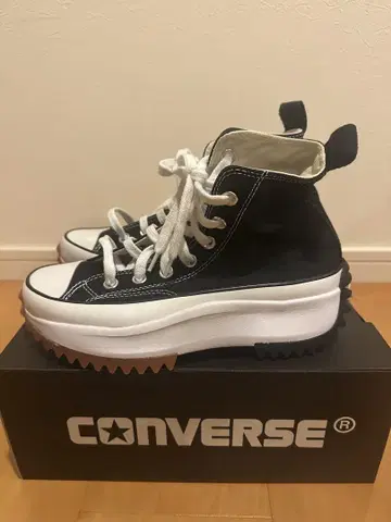 CONVERSE 랜스터 하이크 하이컷 스니커즈 블랙/화이트