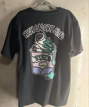 레어 블랙 티셔츠 하이 칼로리 클럽