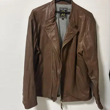 dress hippy 양가죽 브라운 가죽 라이더 자켓