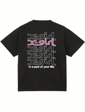 X-girl 엑스걸 티셔츠 반팔 블랙 L 사이즈 여성용