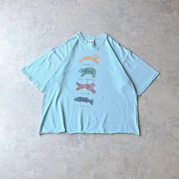 90s USA제 unknown 아트 동물 티셔츠