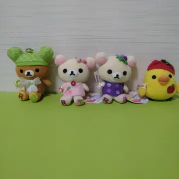리락쿠마 후르츠 볼 체인 봉제 인형 세트 4개