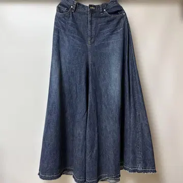 sfide 다크 블루 데님 플레어 스커트 팬츠