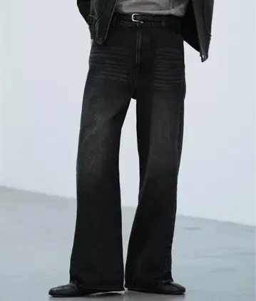 WYM CURVED FLARE DENIM SLACKS L 사이즈
