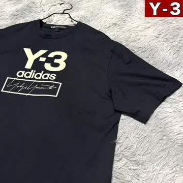 Y-3 Y-3 티셔츠 빅 프린트 센터 로고 사인 디자인 블랙
