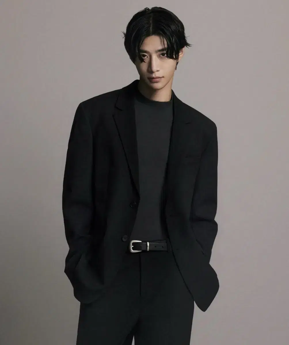 (XL) 무탠다드 릴렉스드 블레이저 블랙