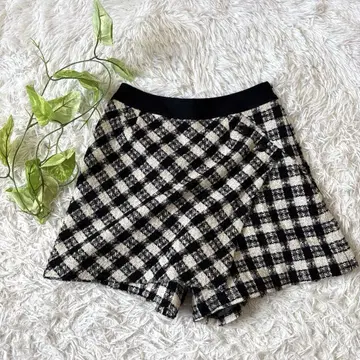 컬 파크 레인] 숏 팬츠 (L) 체크 미니 기장 모노톤