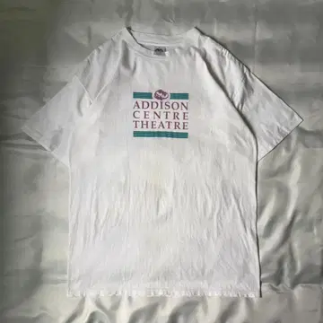 1990년대 빈티지 USA제 싱글 화이트 극장 티셔츠