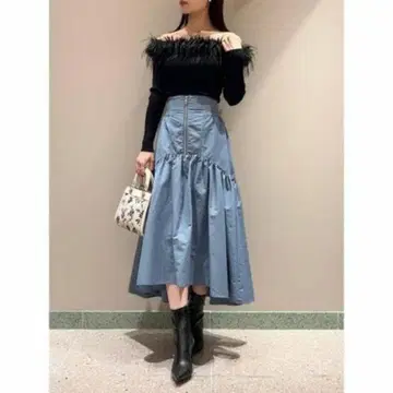 스나이델 지퍼온 볼륨 개더 스커트