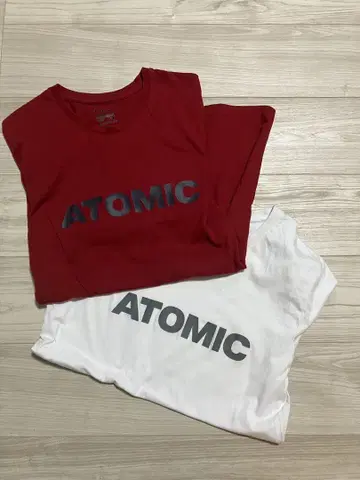 ATOMIC 티셔츠 빨흰 2장 세트