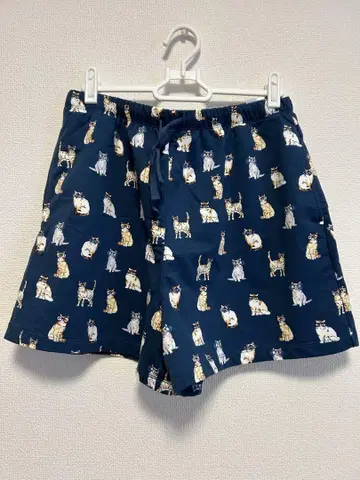 유니클로 폴앤조 숏 팬츠 룸웨어 고양이