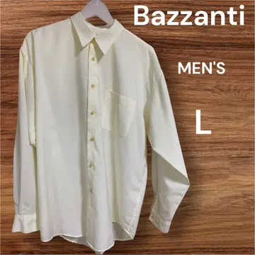 Bazzanti 화이트 긴팔 셔츠 남성용 L 고급 심플 오버 사이즈
