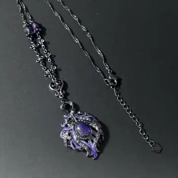 안나수이 ANNA SUI 목걸이 공작 피콕 퍼플 보라색