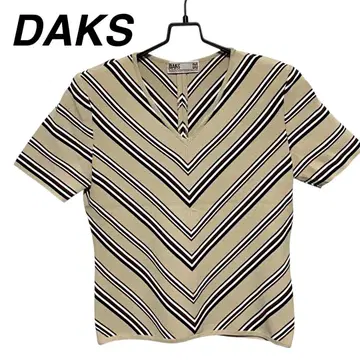 DAKS 덕스 V넥 반팔 니트 / 스웨터 M