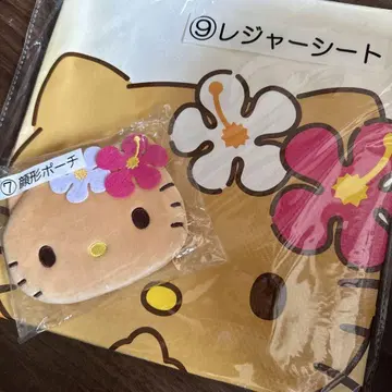 헬로키티 제일복권 일광화상 레저 시트 얼굴 모양 파우치
