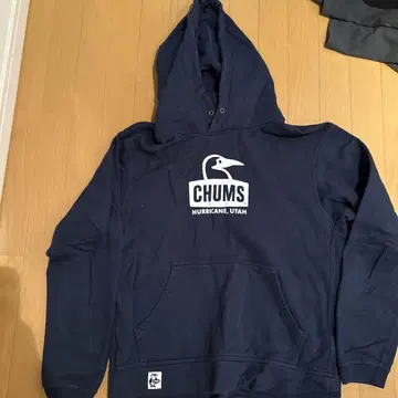CHUMS 네이비 후드 부착 후드티