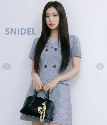 SNIDEL 더블 버튼 트렌치 반팔 원피스 그레이 계열 신상