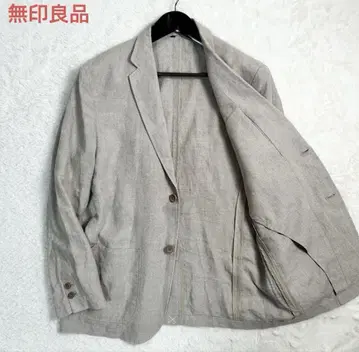 미사용 세탁 가능 무인양품 린넨 테일러드 자켓 네이비 s