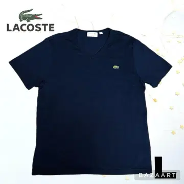 LACOSTE 라코스테 원포인트 악어 자수 로고 티셔츠 네이비 L