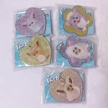 레트로 퍼비 반짝이 아크릴 키링 5개 세트 세미 컴플리트