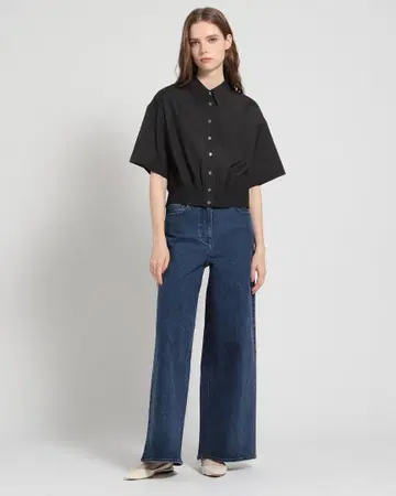 띠어리 럭스 24AW 디노 데님 칼라 와이드 데님