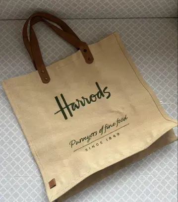 해롯 Harrods 주트 백 린넨 토트백