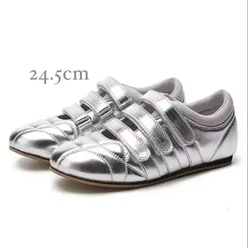 실버 스니커즈 24.5cm 실버 발레 슈즈 메탈릭 신발
