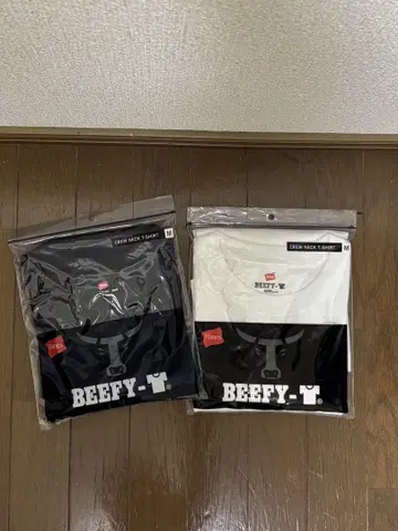 Hanes 비피 티셔츠 화이트 블랙