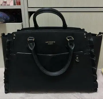 &chouette 클리어 포켓 부착 토트백 이타백 블랙 컬러