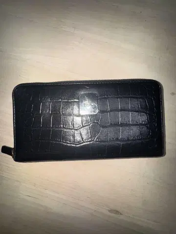 Lacoste 크로커다일 가죽 장지갑 블랙 라코스테
