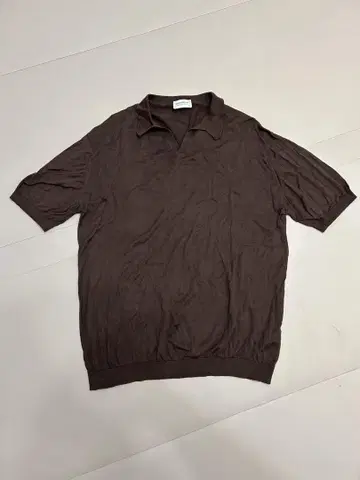 JOHN SMEDLEY (존스메들리) 브라운 스키퍼 피케 셔츠